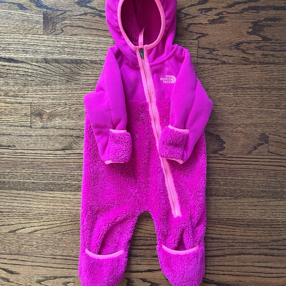 The North Face 3-6 month fleece onesie zip up